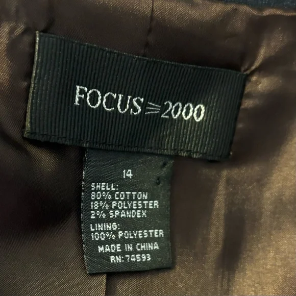 FOCUS-2000 Denim Trench Coat-fully lined/belted-Woman’s 14-EUC - Picture 13 of 14